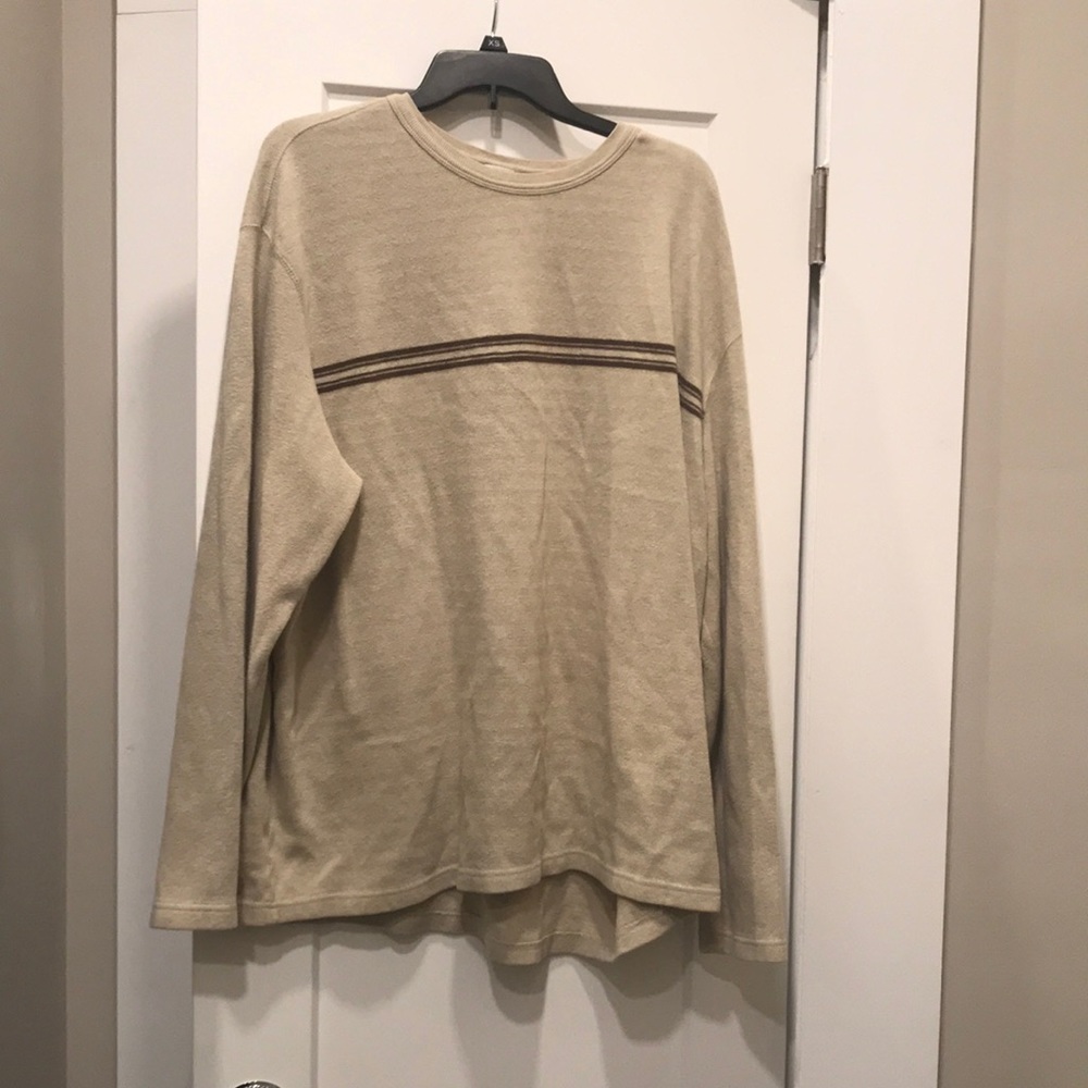 cream & brown sweater